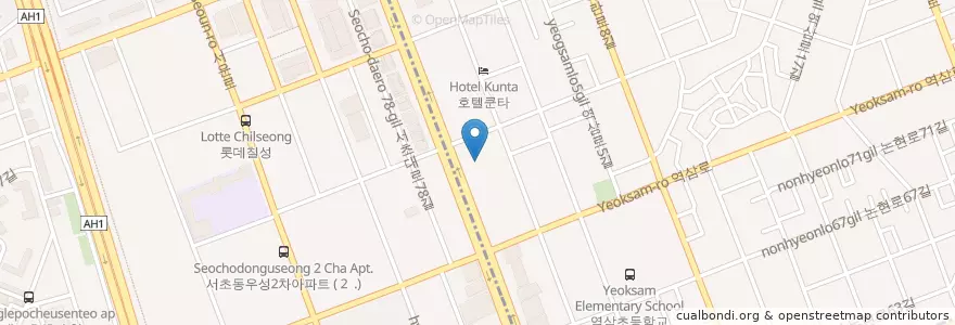 Mapa de ubicacion de 국민은행 en Corea Del Sud, Seul, 서초구, 역삼동, 역삼1동.