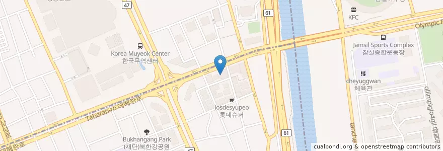 Mapa de ubicacion de 하나은행ATM en Corea Del Sur, Seúl, 강남구, 대치동, 대치2동.