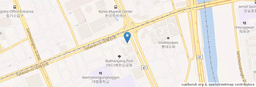 Mapa de ubicacion de 외환은행 en Korea Selatan, 서울, 강남구, 대치동, 대치2동.