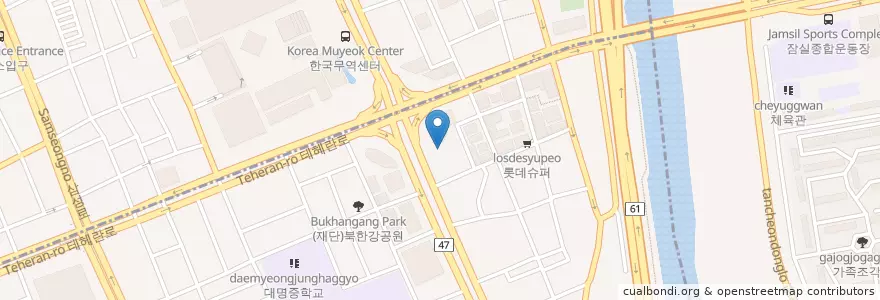 Mapa de ubicacion de 우리은행 en كوريا الجنوبية, سول, 강남구, 대치동, 대치2동.
