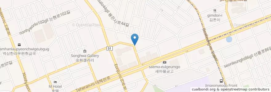 Mapa de ubicacion de 국민은행 en Südkorea, Seoul, 강남구, 역삼동, 역삼1동.