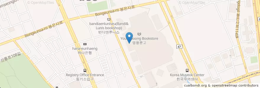 Mapa de ubicacion de KEB하나은행 en Coreia Do Sul, Seul, 강남구, 삼성동, 삼성1동.