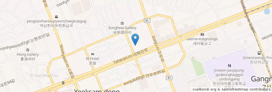 Mapa de ubicacion de 국민은행 en 韩国/南韓, 首尔, 江南區, 역삼동, 역삼1동.