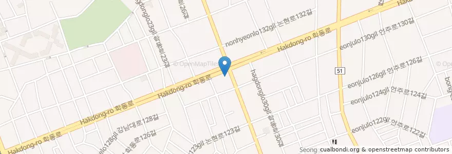 Mapa de ubicacion de 국민은행 en Zuid-Korea, Seoel, 강남구, 논현동, 논현1동.