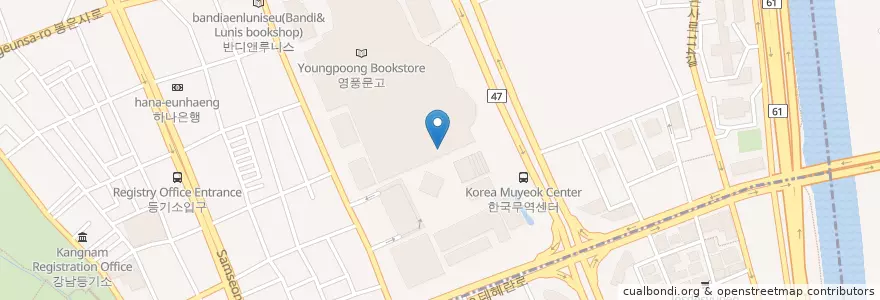 Mapa de ubicacion de 신한은행 en 韩国/南韓, 首尔, 江南區, 삼성동, 삼성1동.
