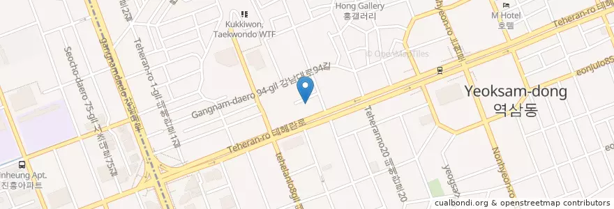 Mapa de ubicacion de KB Kookmin bank en South Korea, Seoul, Gangnam-Gu, 역삼동, Yeoksam 1(Il)-Dong.