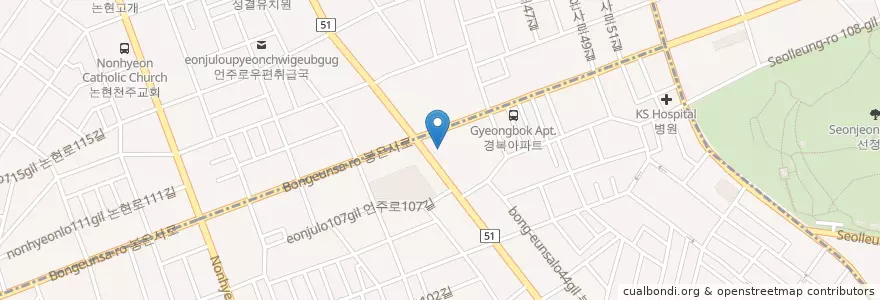 Mapa de ubicacion de 우리은행 en Республика Корея, Сеул, 강남구, 역삼동, 역삼1동.