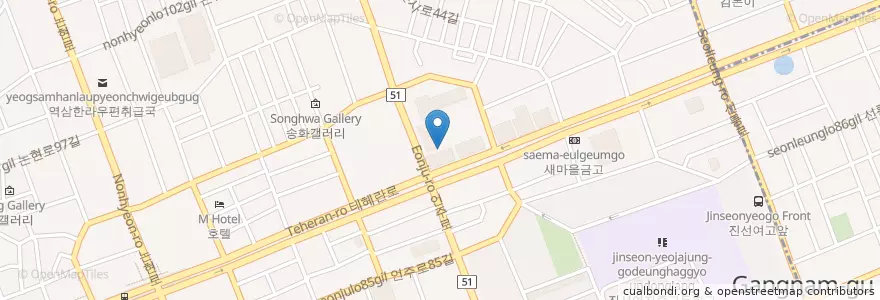 Mapa de ubicacion de 우리은행 en Coreia Do Sul, Seul, 강남구, 역삼동, 역삼1동.