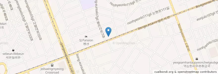 Mapa de ubicacion de 논현거평우체국 en Korea Selatan, 서울, 강남구, 논현동, 논현1동.