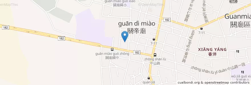 Mapa de ubicacion de 關廟分駐所 en 台湾, 台南市, 関廟区.
