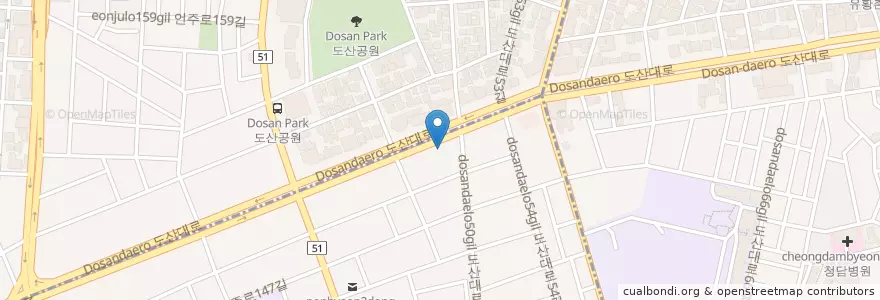 Mapa de ubicacion de 우리은행 en Corea Del Sud, Seul, 강남구, 논현동, 논현2동.