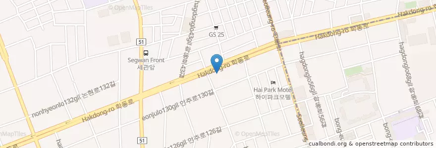 Mapa de ubicacion de 외환은행 en Coreia Do Sul, Seul, 강남구, 논현동, 논현2동.