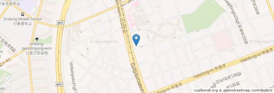 Mapa de ubicacion de 우리은행 en Corea Del Sud, Seul, 강남구, 서초구, 논현동, 논현1동.
