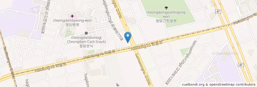 Mapa de ubicacion de 신한은행 en Coreia Do Sul, Seul, 강남구, 삼성동.