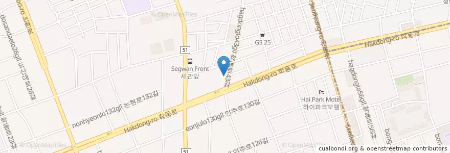 Mapa de ubicacion de 씨티은행 en Corea Del Sur, Seúl, 강남구, 논현동, 논현2동.