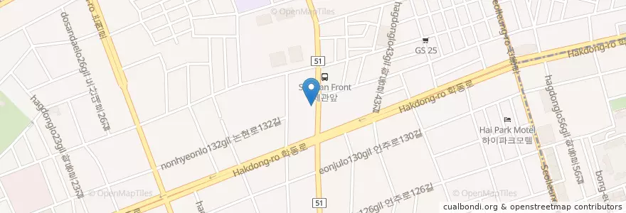 Mapa de ubicacion de 한국스탠다드차타드은행 en 韩国/南韓, 首尔, 江南區, 논현동, 논현2동.