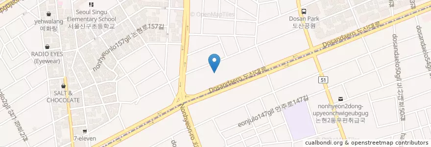 Mapa de ubicacion de 하나저축은행 en South Korea, Seoul, Gangnam-Gu.