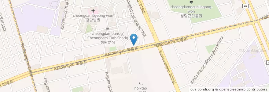 Mapa de ubicacion de 씨티은행 en Güney Kore, Seul, 강남구, 삼성동.
