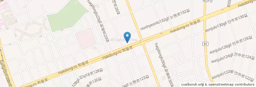Mapa de ubicacion de 하나은행 en 대한민국, 서울, 강남구, 논현동, 논현1동.