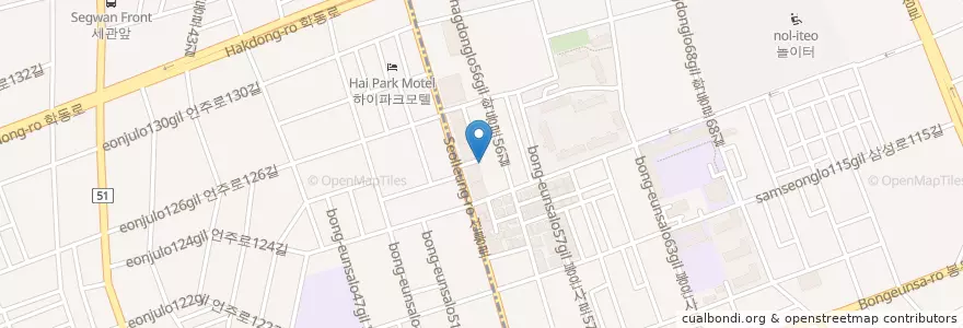 Mapa de ubicacion de 현대저축은행 en 대한민국, 서울, 강남구.