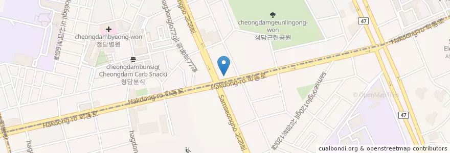 Mapa de ubicacion de 하나은행 en South Korea, Seoul, Gangnam-Gu, Samseong-Dong.
