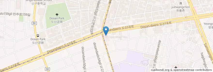 Mapa de ubicacion de 하나은행 en Corea Del Sur, Seúl, 강남구, 청담동.
