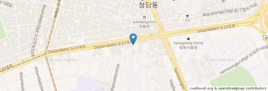 Mapa de ubicacion de 기업은행 en Südkorea, Seoul, 강남구, 청담동.