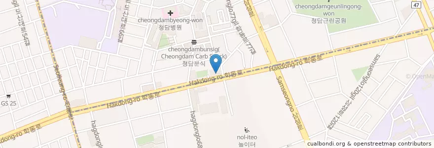 Mapa de ubicacion de 기업은행 en Республика Корея, Сеул, 강남구, 삼성동.