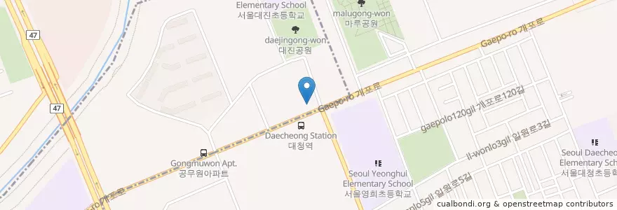 Mapa de ubicacion de 강남우체국 en Corea Del Sur, Seúl, 강남구.