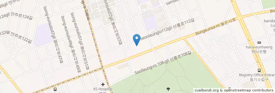 Mapa de ubicacion de 삼성2동주민센터 en Coreia Do Sul, Seul, 강남구, 삼성동, 삼성2동.