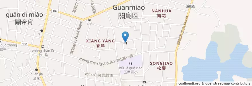 Mapa de ubicacion de 明德幼兒園 en 臺灣, 臺南市, 關廟區.
