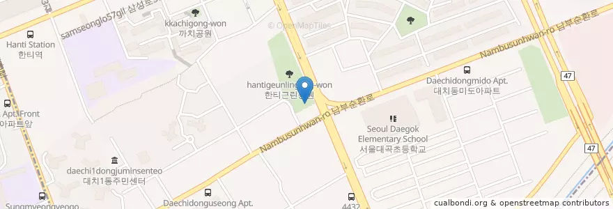 Mapa de ubicacion de 수서경찰서 대치지구대 en كوريا الجنوبية, سول, 강남구, 대치동, 대치1동.