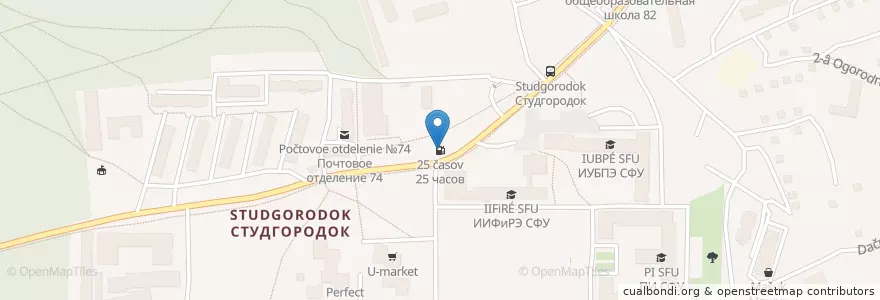 Mapa de ubicacion de 25 hours en Russia, Siberian Federal District, Krasnoyarsk Krai, Krasnoyarsk Urban Okrug.