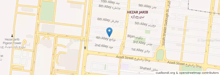 Mapa de ubicacion de ابوالفضلی en ایران, استان اصفهان, شهرستان اصفهان, بخش مرکزی شهرستان اصفهان, اصفهان.
