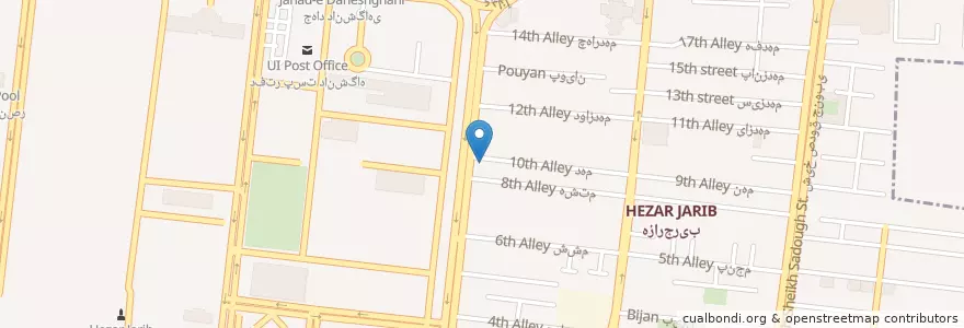 Mapa de ubicacion de پوشاک en 伊朗, استان اصفهان, شهرستان اصفهان, بخش مرکزی شهرستان اصفهان, اصفهان.