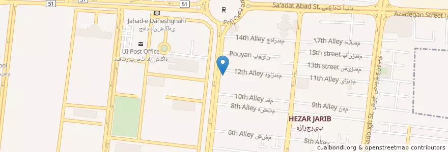 Mapa de ubicacion de صنایع و معادن en イラン, エスファハーン, شهرستان اصفهان, بخش مرکزی شهرستان اصفهان, اصفهان.