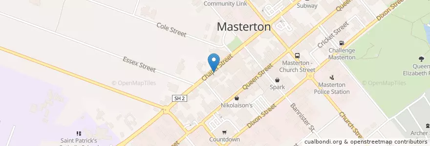 Mapa de ubicacion de Pizza Hut en New Zealand / Aotearoa, Wellington, Masterton District.