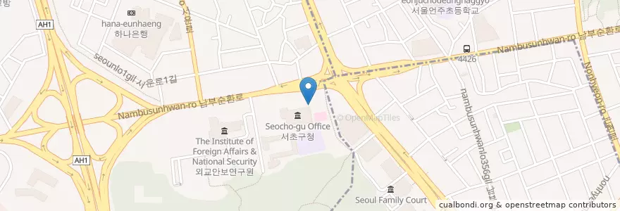 Mapa de ubicacion de 우리은행 en Südkorea, Seoul, 서초구, 서초동, 서초2동.
