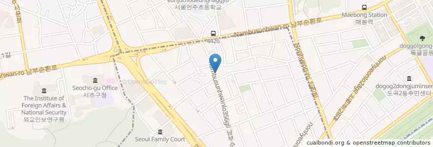 Mapa de ubicacion de 영동농협 도곡지점 en 韩国/南韓, 首尔, 瑞草區, 양재동.
