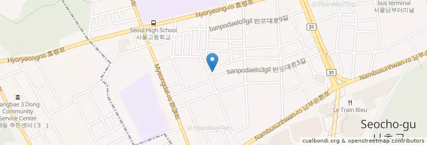Mapa de ubicacion de 우리은행 en Zuid-Korea, Seoel, 서초구, 서초3동, 서초동.