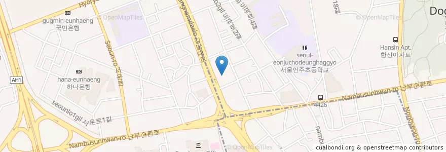 Mapa de ubicacion de 한국시티은행 en South Korea, Seoul, Seocho-Gu, Dogok 1(Il)-Dong.