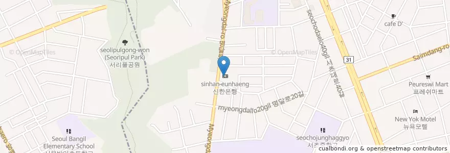 Mapa de ubicacion de 신한은행 en Республика Корея, Сеул, 서초구, 서초3동, 서초동.