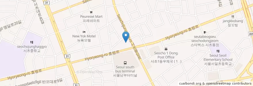 Mapa de ubicacion de 신한은행 en Coreia Do Sul, Seul, 서초구, 서초3동, 서초동.