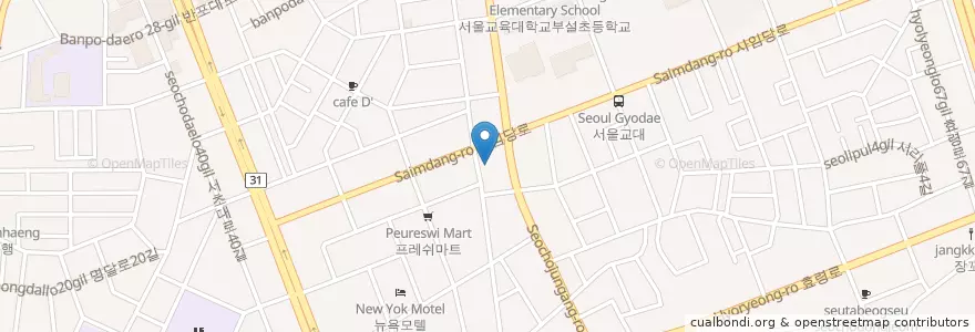 Mapa de ubicacion de 하나은행 en Korea Selatan, 서울, 서초구, 서초3동, 서초동.