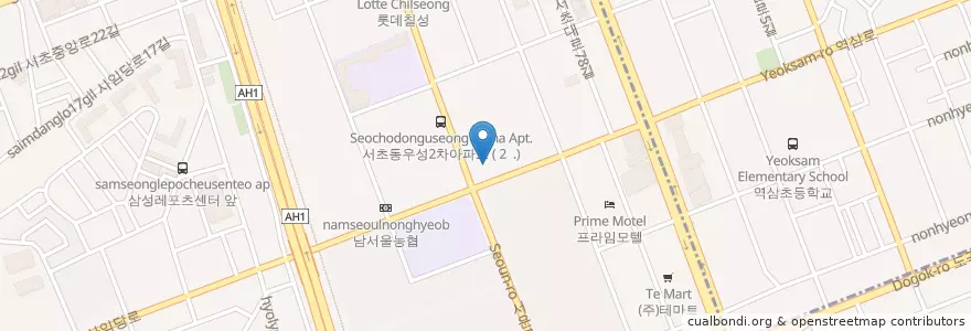 Mapa de ubicacion de 국민은행 en کره جنوبی, سئول, 서초구, 서초동, 서초2동.