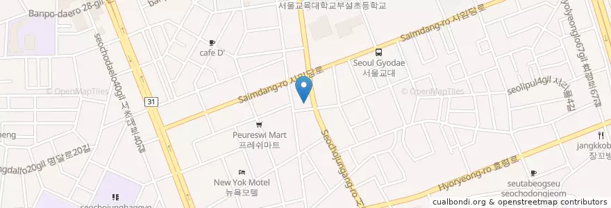Mapa de ubicacion de 기업은행 en 韩国/南韓, 首尔, 瑞草區, 서초3동, 서초동.