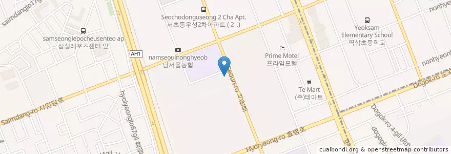 Mapa de ubicacion de 신한은행 ATM 동서초 점두365 en Güney Kore, Seul, 서초구, 서초동, 서초2동.