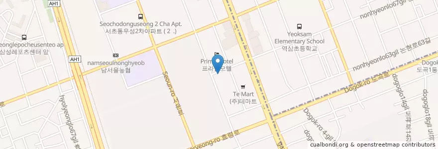 Mapa de ubicacion de 우리은행 en Республика Корея, Сеул, 서초구, 서초동, 서초2동.