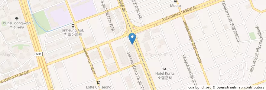 Mapa de ubicacion de 산업은행 en کره جنوبی, سئول, 서초구, 서초동, 서초2동.