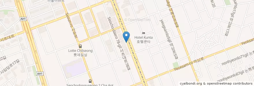 Mapa de ubicacion de 우리은행 en Coreia Do Sul, Seul, 서초구, 서초2동.